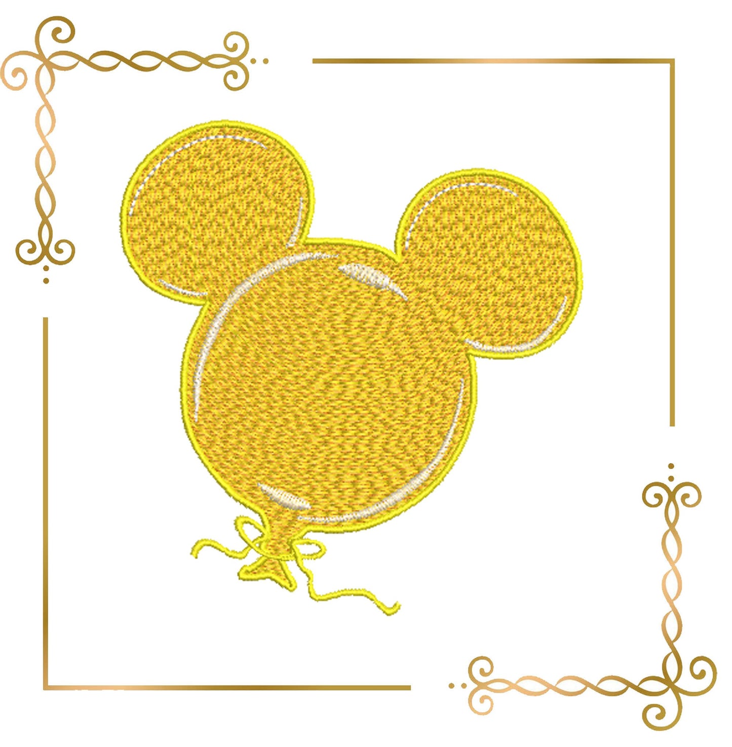 Gift design Mickey Mouse Head Balloons embroidery design