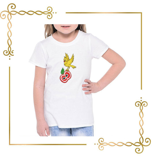 Embroidery design for T-shirts Apple and bird  Digital mashine embroidery design