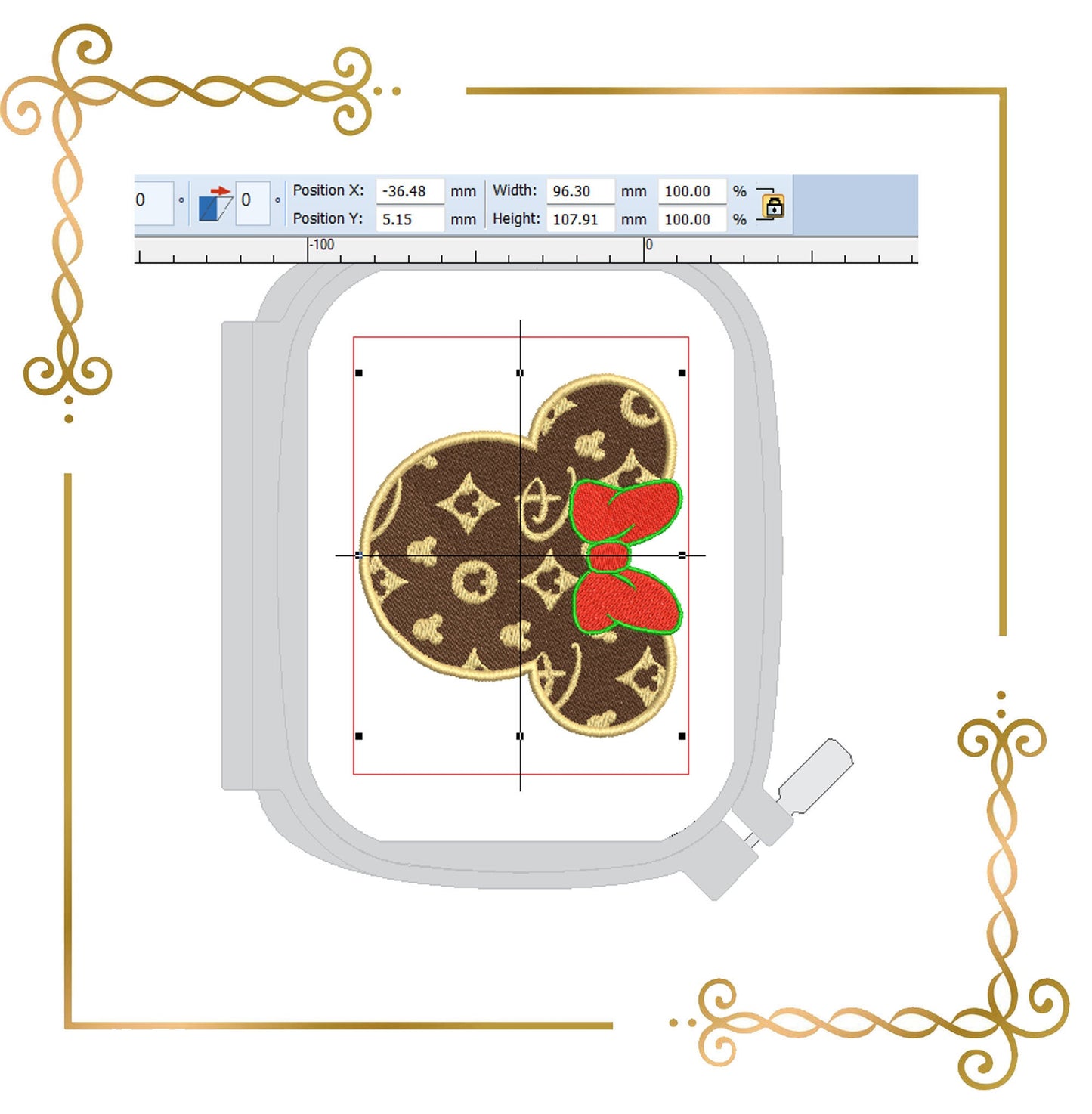 Minnie Mouse Head Disney embroidery design (Digital Pattern)