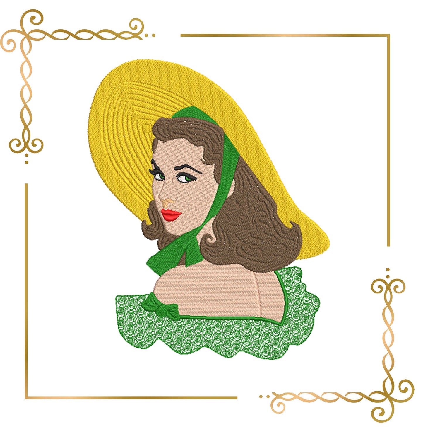 People Vivien Leigh as Scarlet digital machine embroidery design