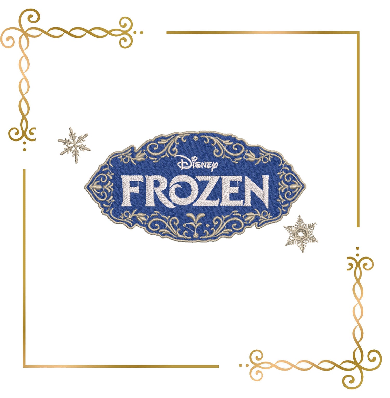Princess Elsa and Anna Embroidery Design: Frozen Snowflake Frame, SET frozen (Direct Download)