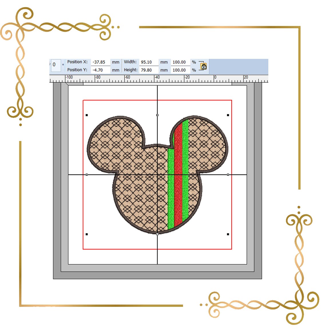 Minnie and Mickey Mouse 3 variants Head Parody embroidery design to the direct download.