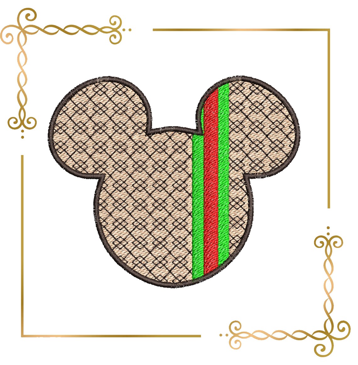 Minnie and Mickey Mouse 3 variants Head Parody embroidery design to the direct download.