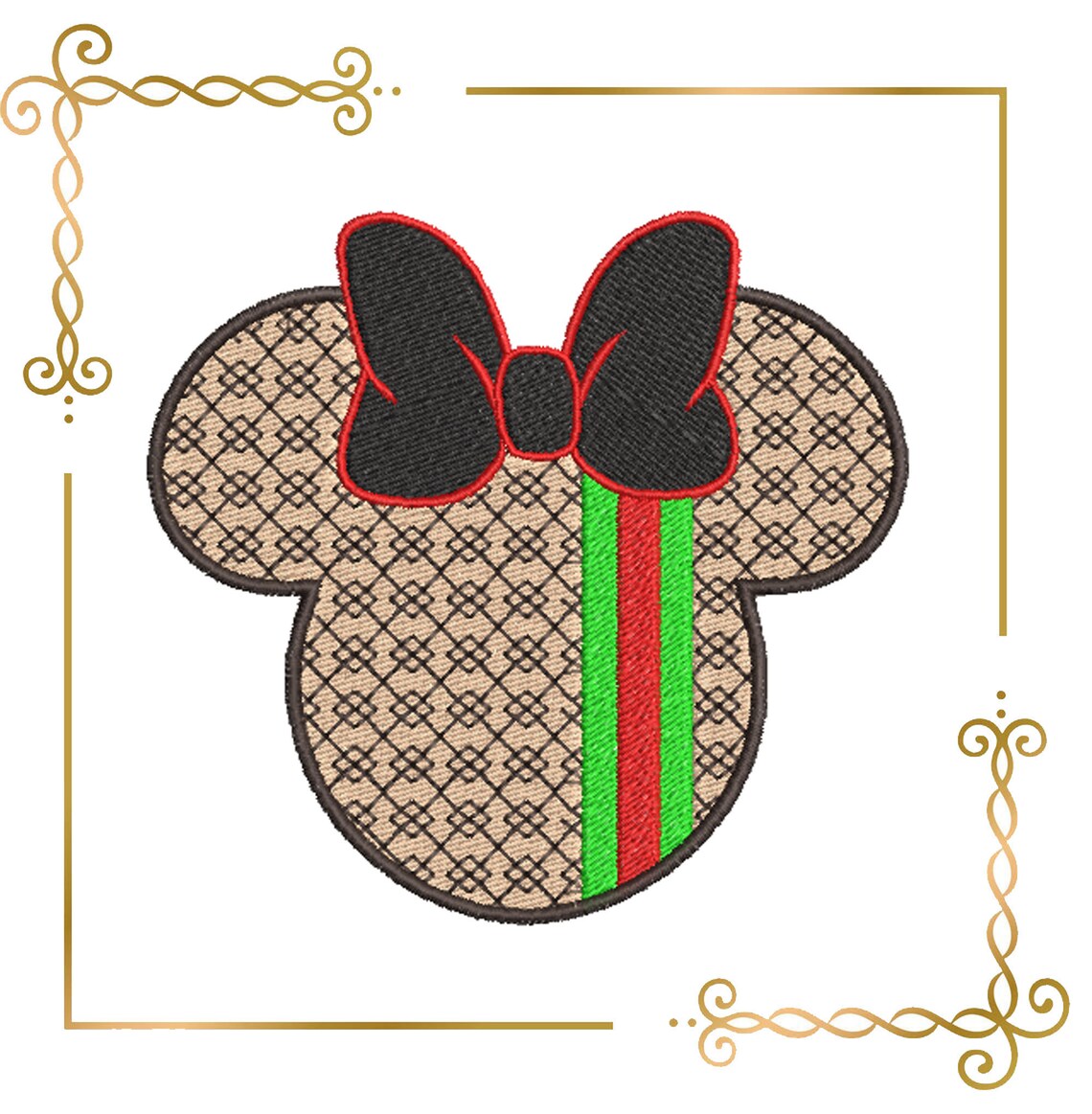 Minnie and Mickey Mouse 3 variants Head Parody embroidery design to the direct download.