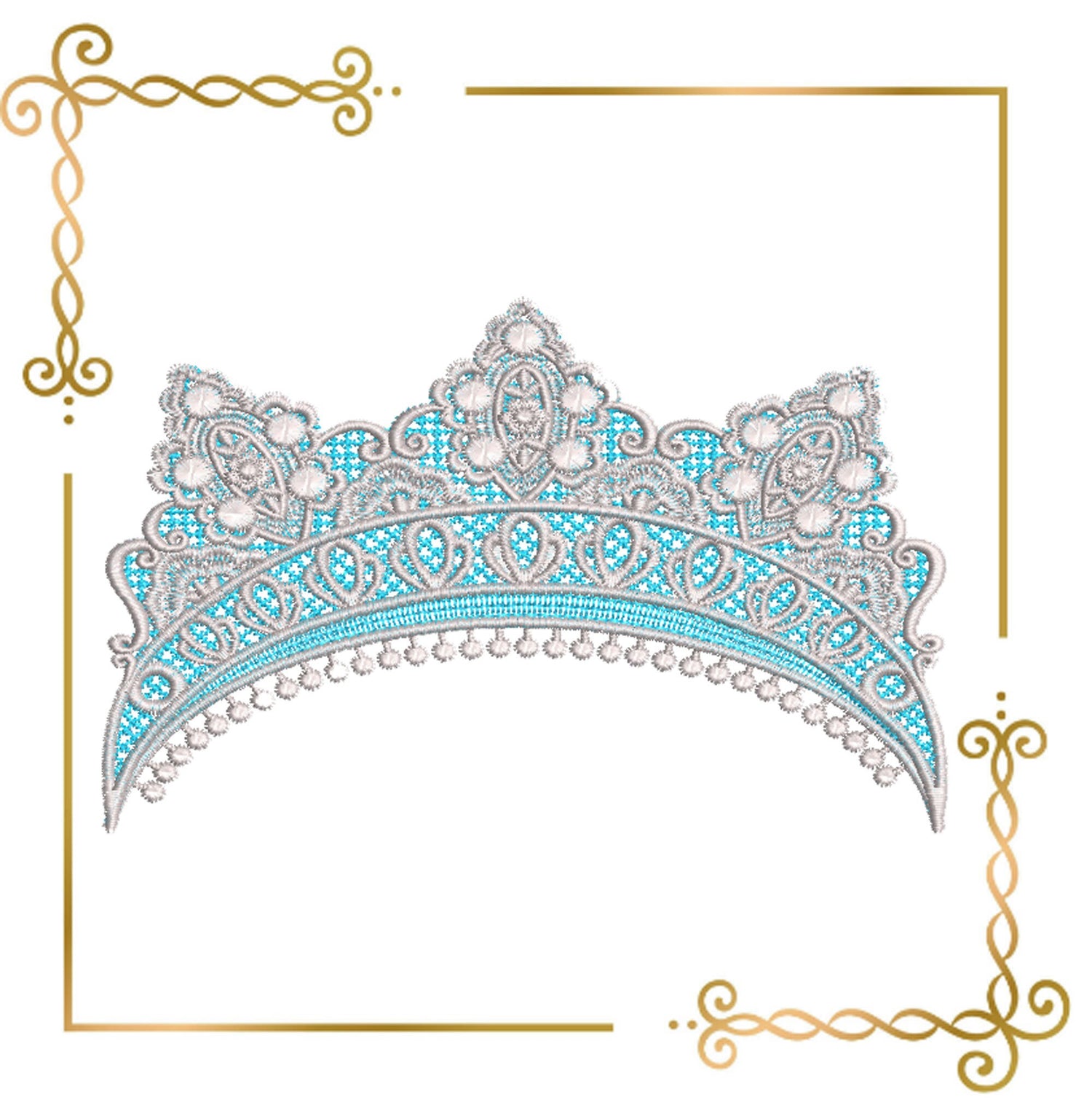 Princess Elsa Crown Tiara Frozen Elsa Disney character princess costume machine embroidery design digital 