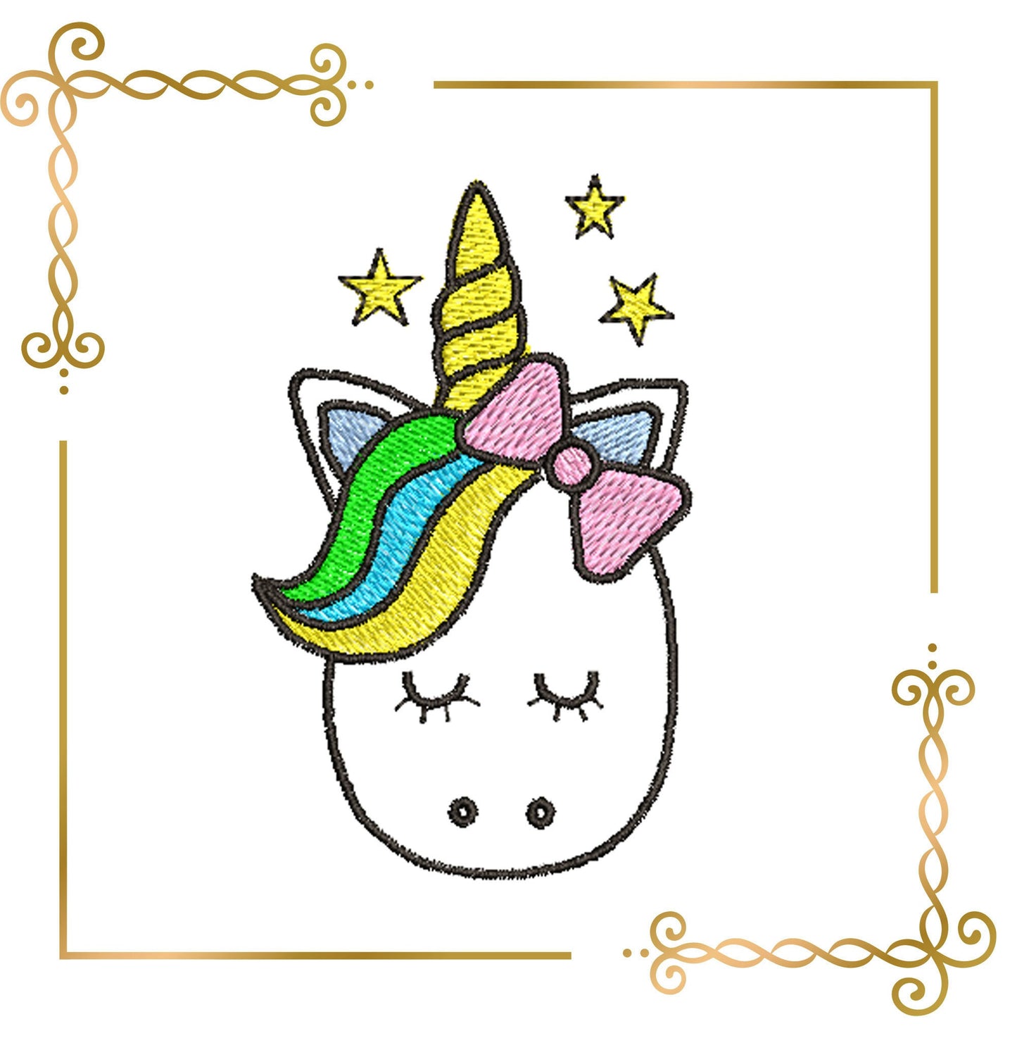 unicorn  little  embroidery design gift for child