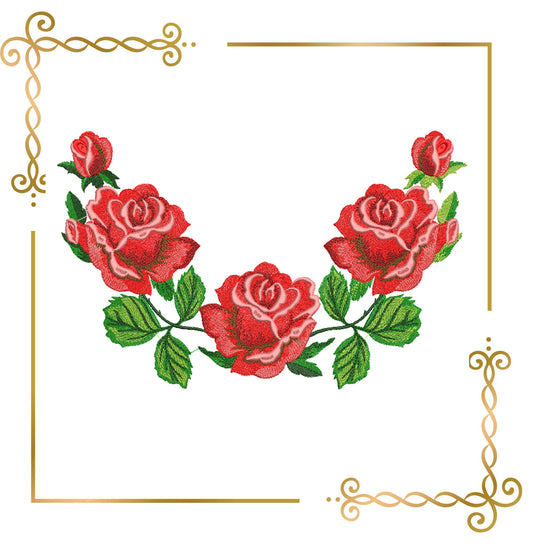 Blumen Rosenstrauß SET Stickmuster zum direkten Download.