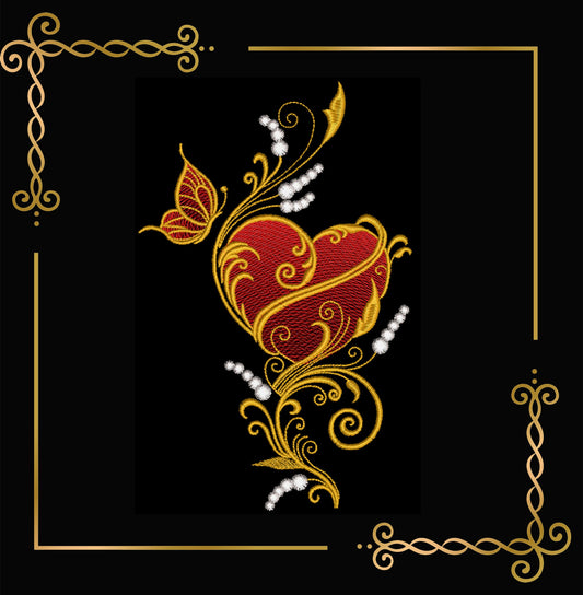 Valentinstag Herz-Stickerei-Design