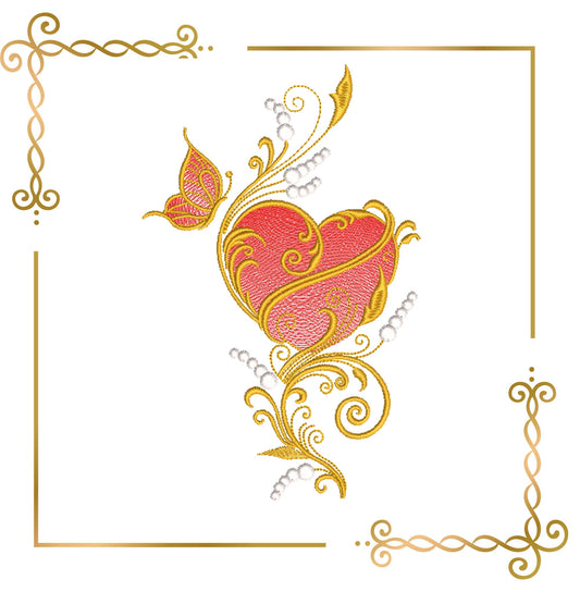 Valentinstag Herz-Stickerei-Design