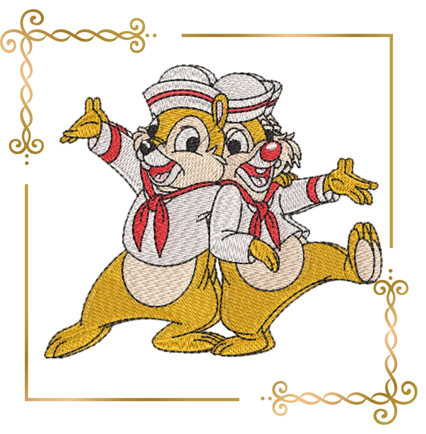 Characters and Cartoon Chip and Dale embroidery design  gift for child