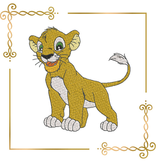 Zeichentrickfiguren Tigerjunges Stickdesign Geschenk für Kinder