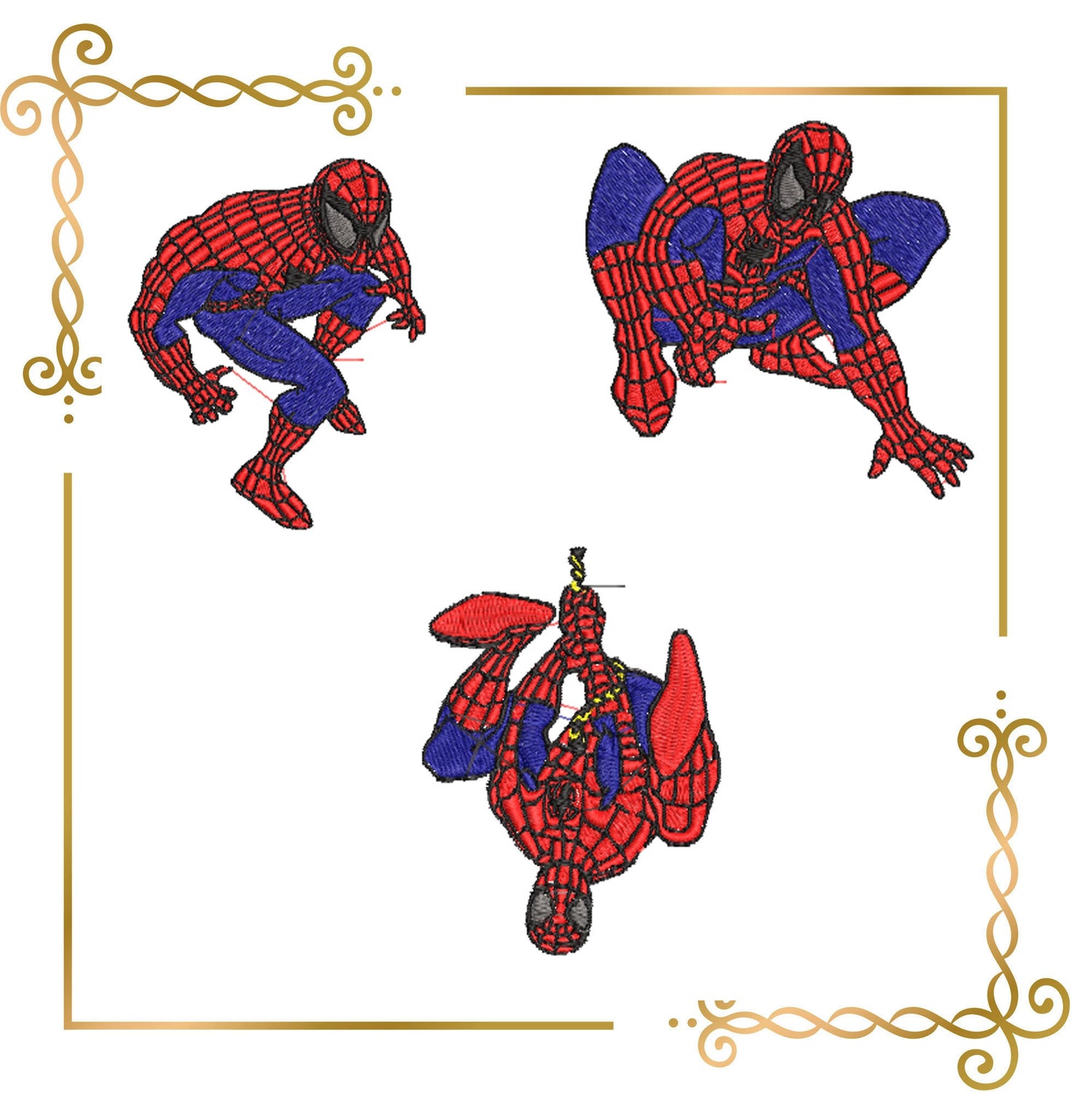 Cartoon Characters Spiderman  SET 12 St. Embroidery Design, Spiderman embroidery design files, Superhero Embroidery Designs, 