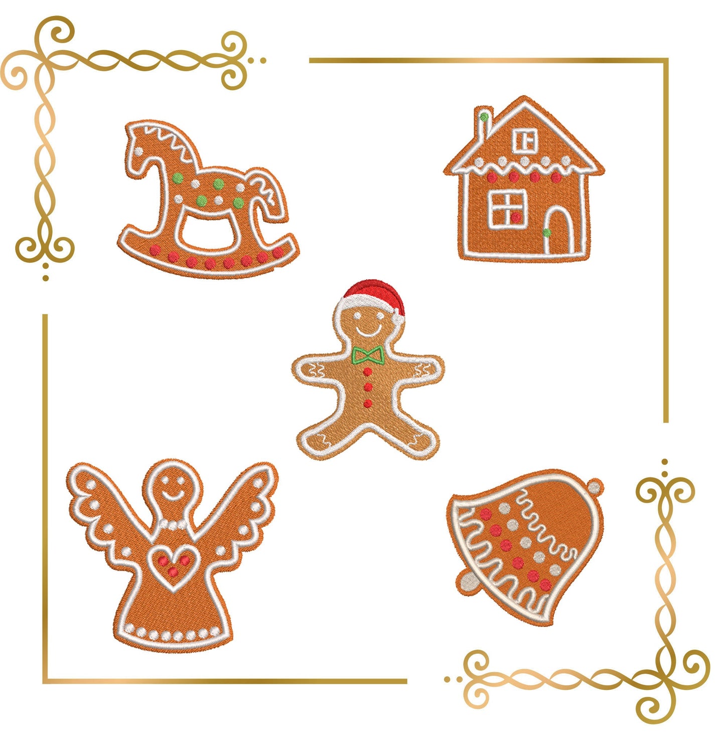 Christmas Gingerbreads holiday  embroidery design