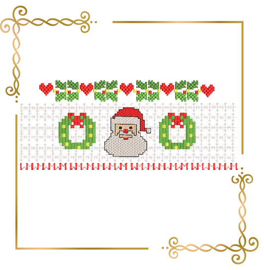 Smokplatte, Weihnachten, Designplatte, Maschinenstickmuster zum direkten Download
