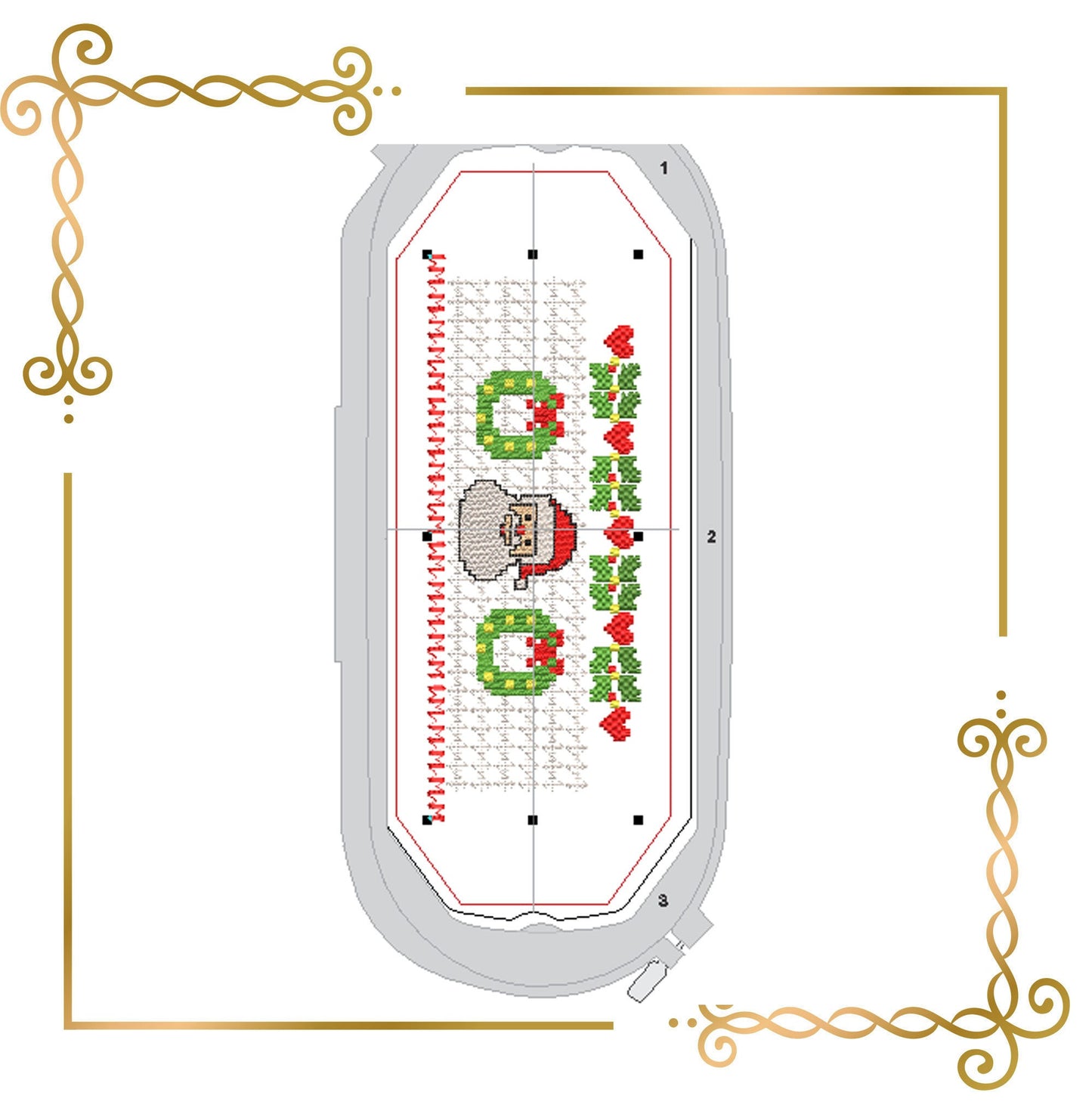 Smokplatte Stickmuster Weihnachtsmann Weihnachtsmuster Platte für Kleid Maschinenstickmuster zum direkten Download.