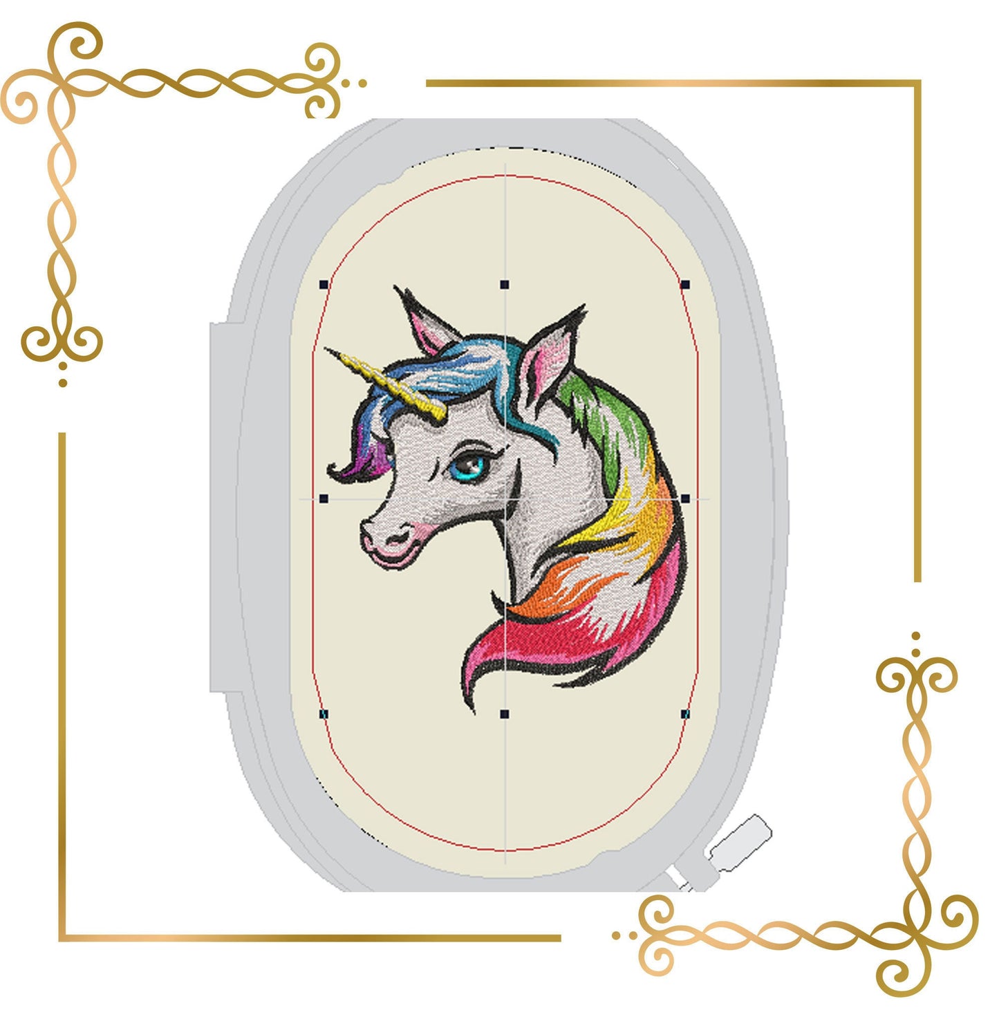 unicorn kopf  embroidery  design to the direct download.