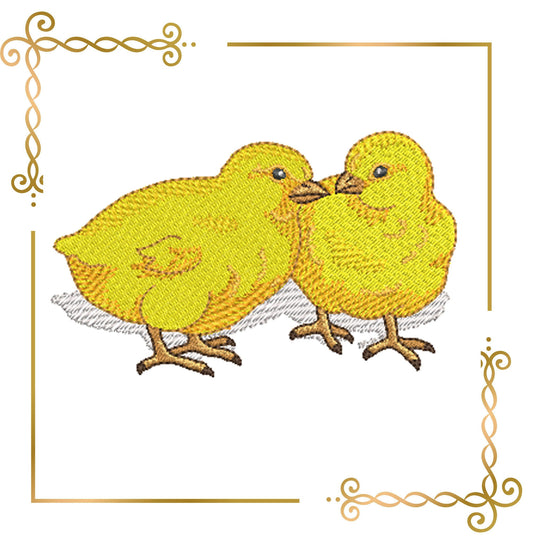 Easter chicks digital machine embroidery design