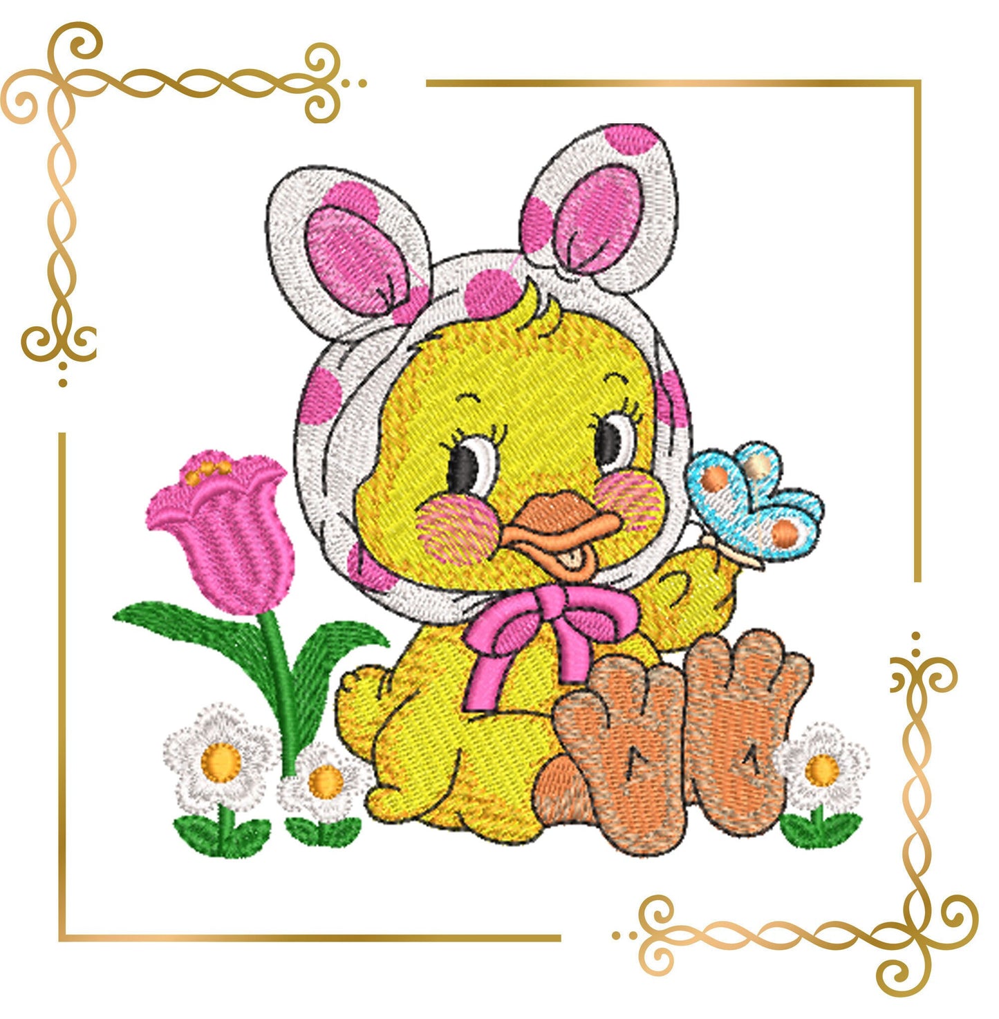 Easter Ducky easter egg digital machine embroidery design