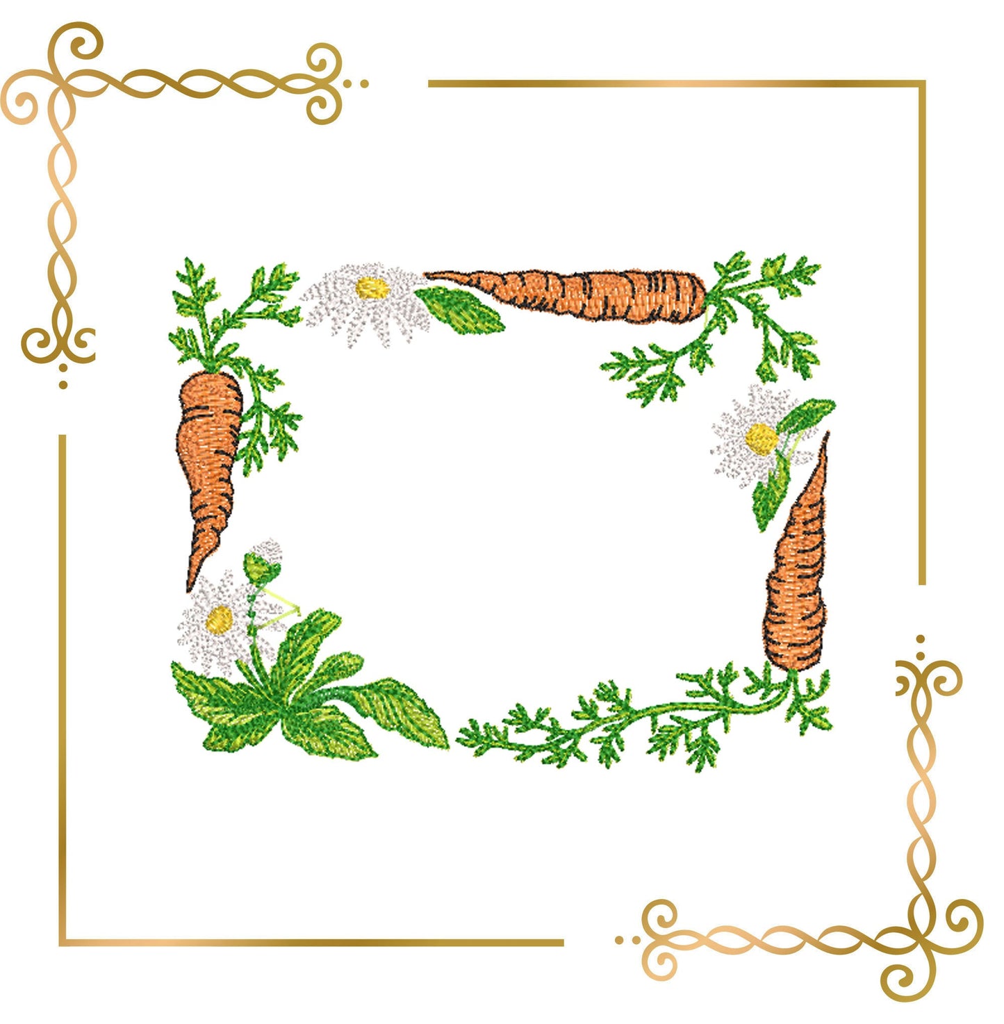 Easter cute napkins carrot  digital machine embroidery design