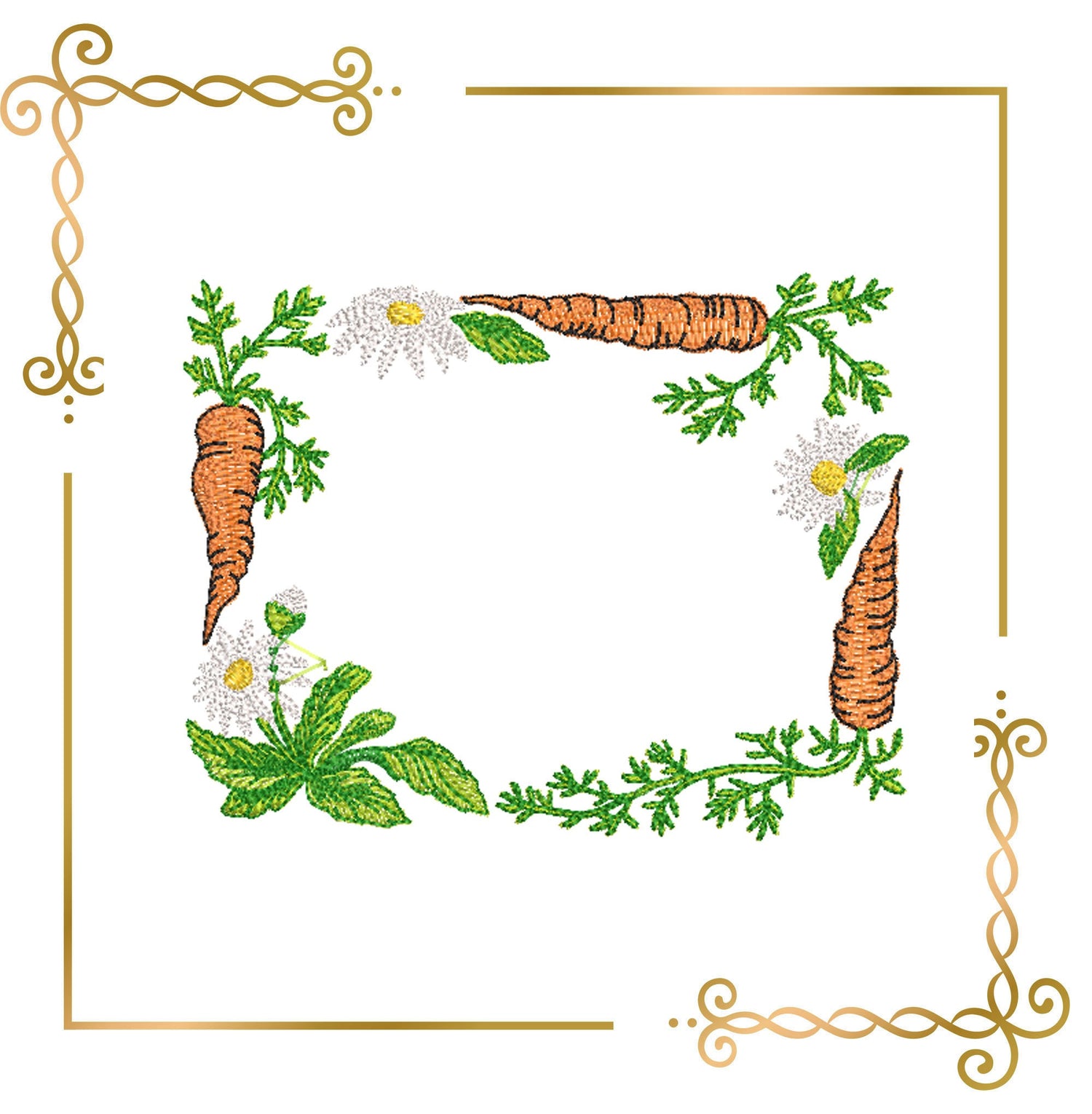 Easter cute napkins carrot  digital machine embroidery design