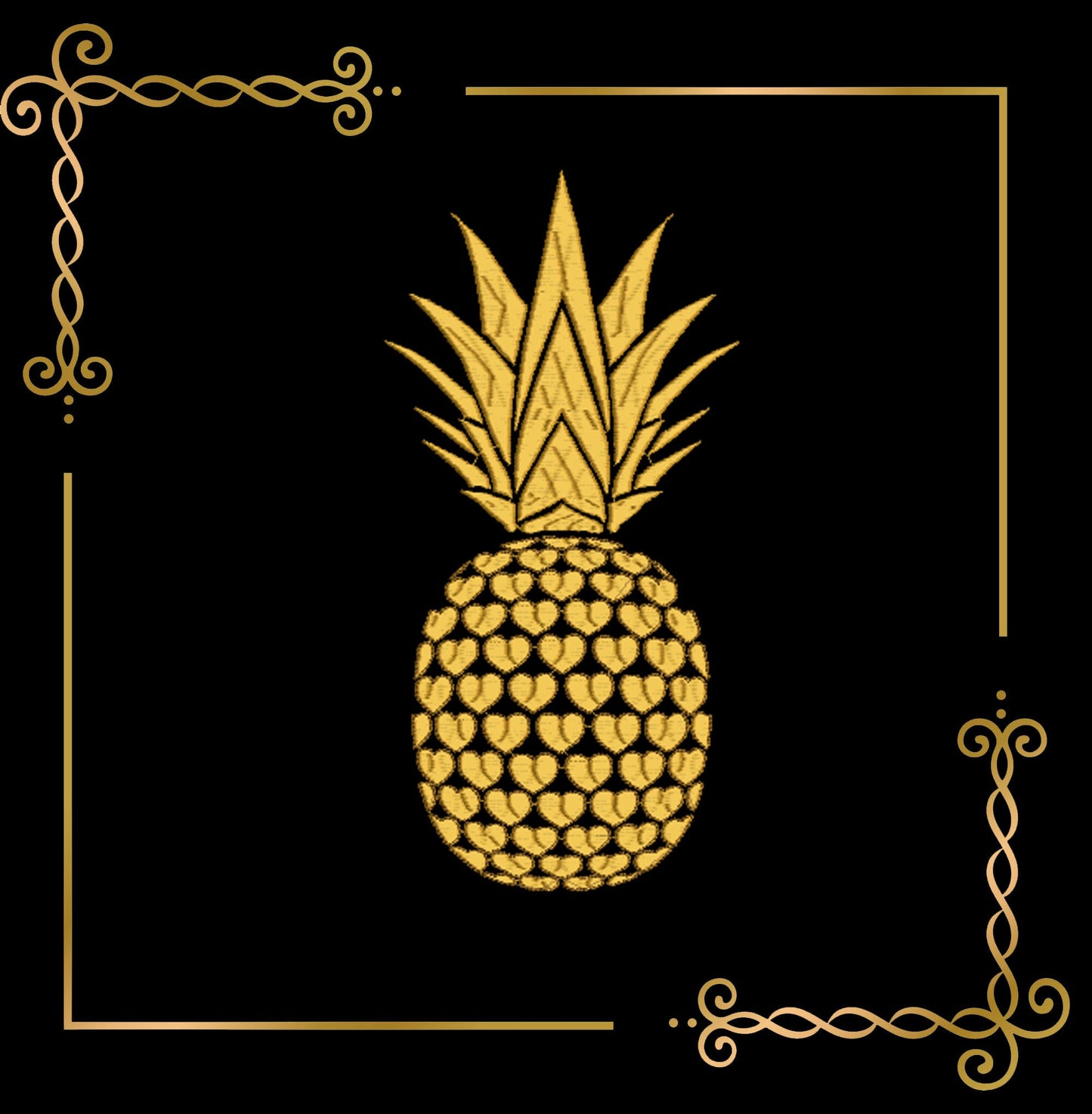 Embroidery T-shirt ananas pineapple  SET 4 St. embroidery  design to the direct download.