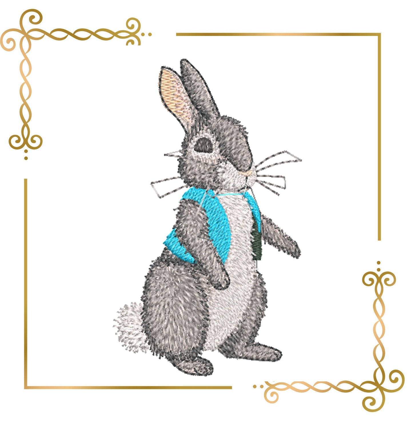 Easter bunny cute rabbitt digital machine embroidery design