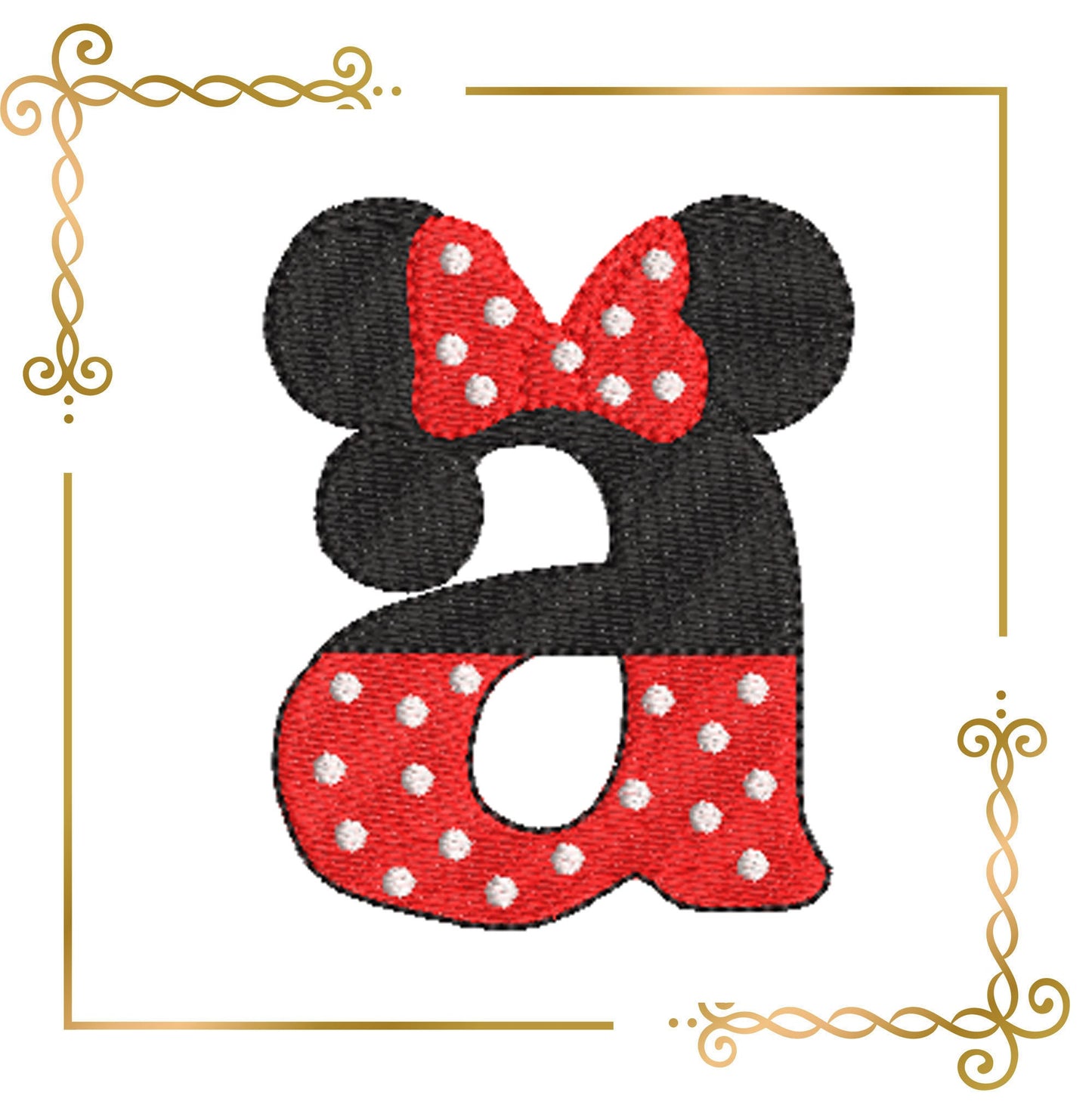 Letter Minnie Mouse letter A  Digital Embroidery Design File