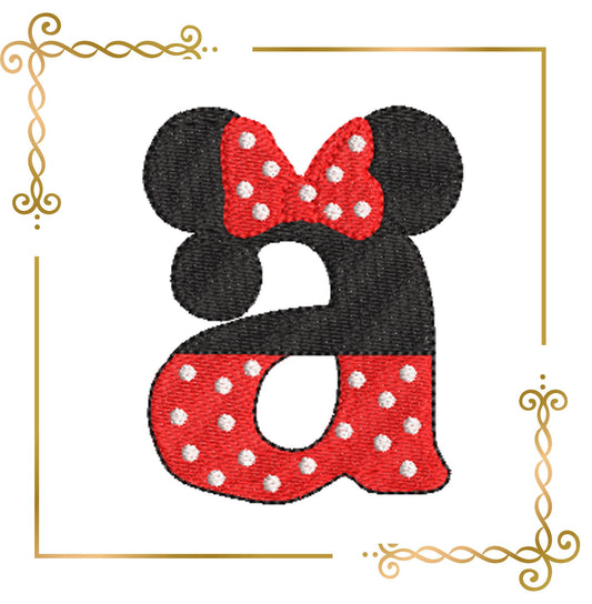 Lettre Minnie Mouse lettre un fichier de conception de broderie numérique