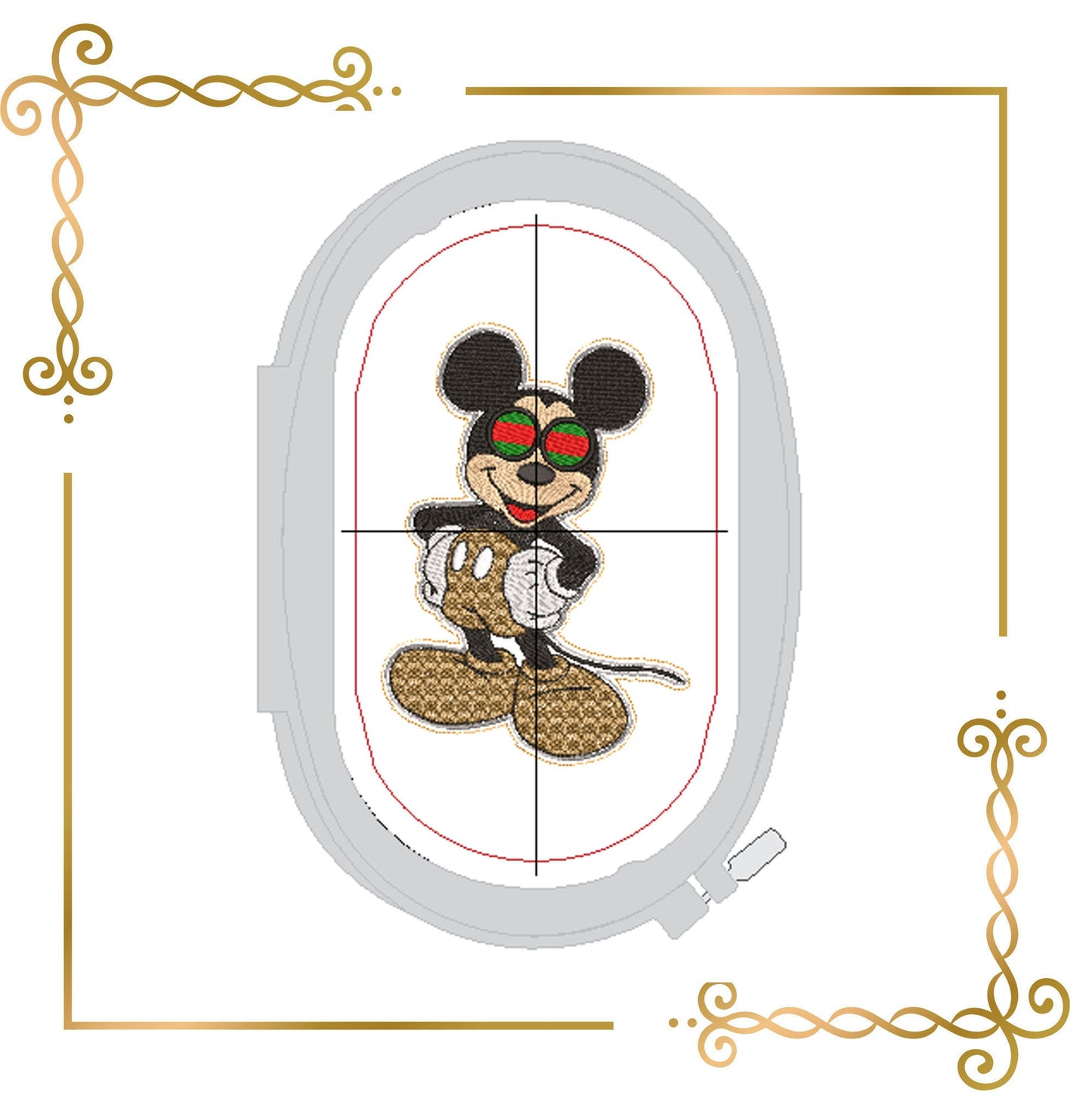Mouse wearing glasses  and also patch  Fantasy parody embroidery design to the direct download.