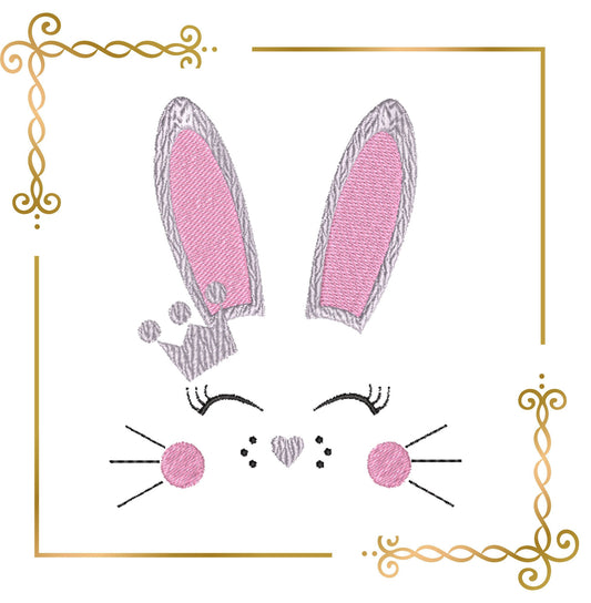 Easter pink bunny machine embroidery design