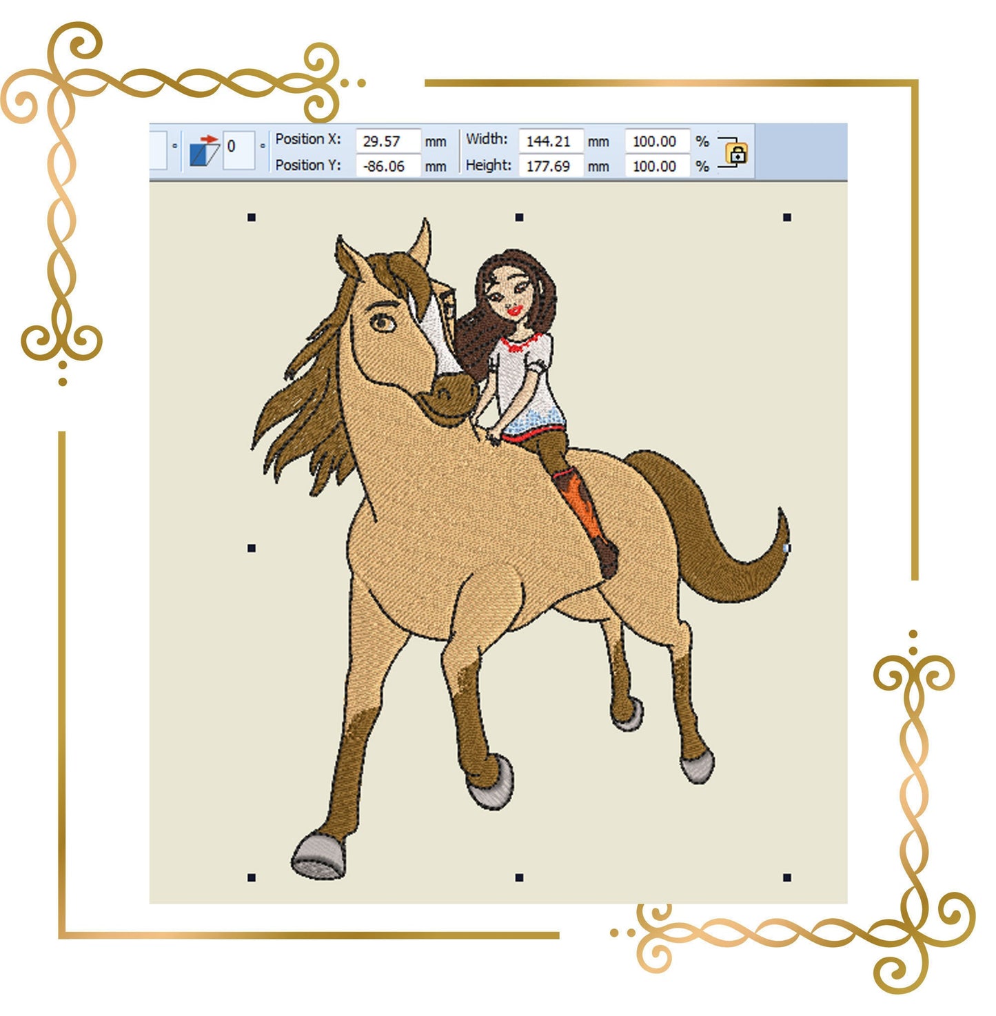 Princess  Spirit and Lucky  SET   embroidery design to the direct download.