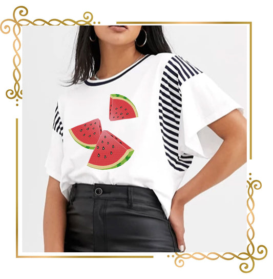 T-Shirts Wassermelone 3 Größen Stickmuster zum direkten Download Geschenk für Kind