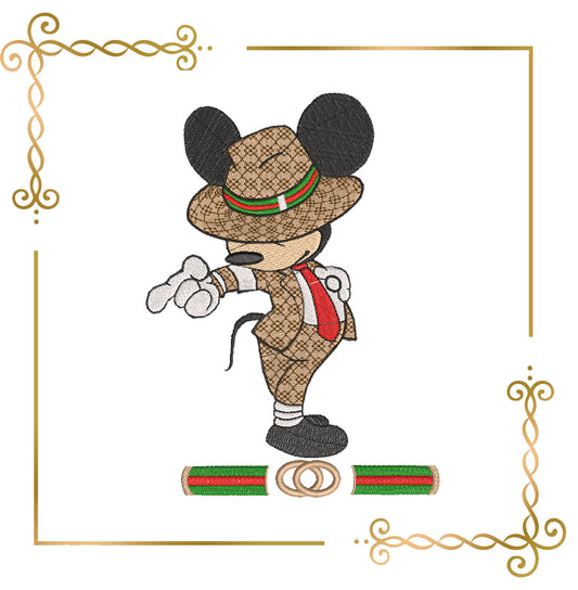 Mickey Mouse dances as Michael Jackson embroidery design digital