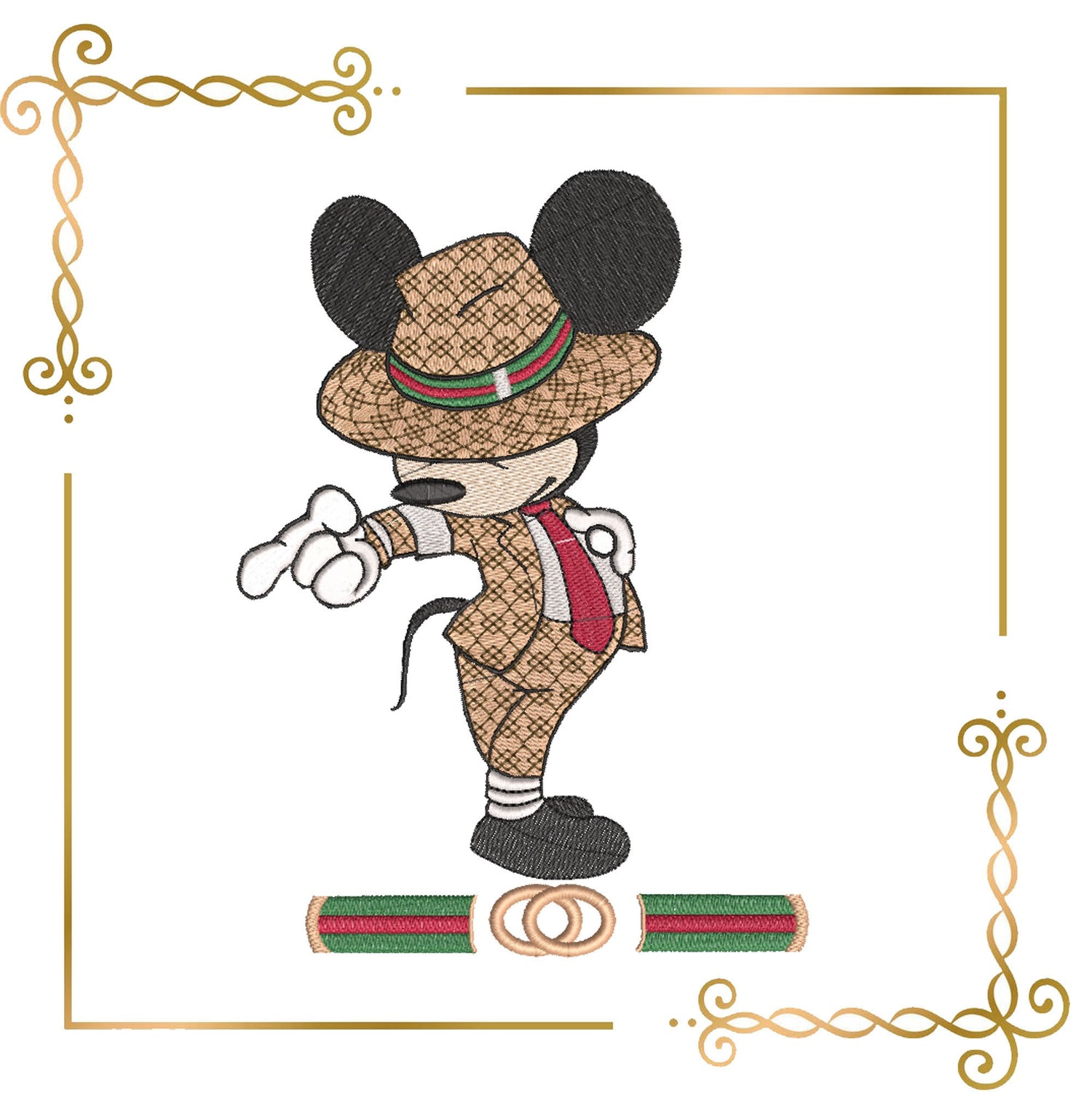 Mickey Mouse dances as Michael Jackson embroidery design digital