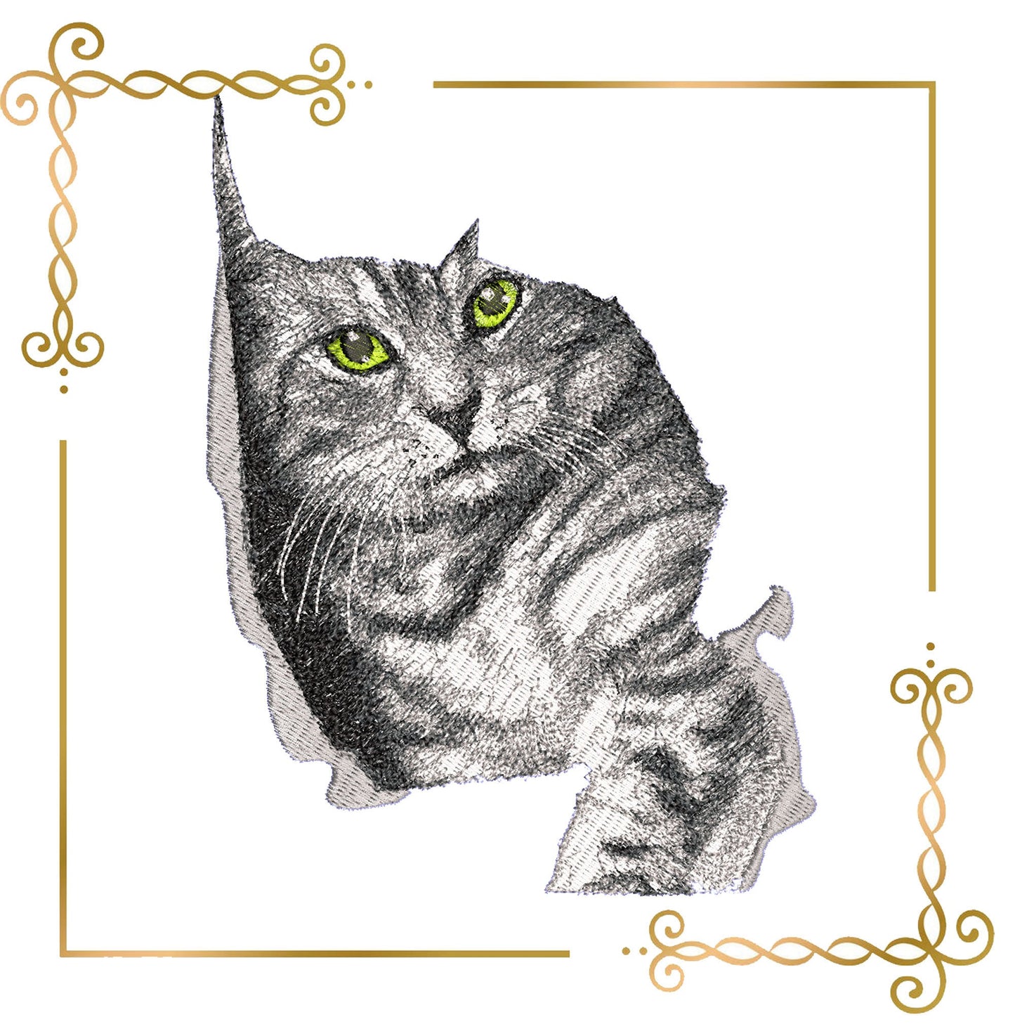 Animals Kitty Sfumato Stitch digital machine embroidery design