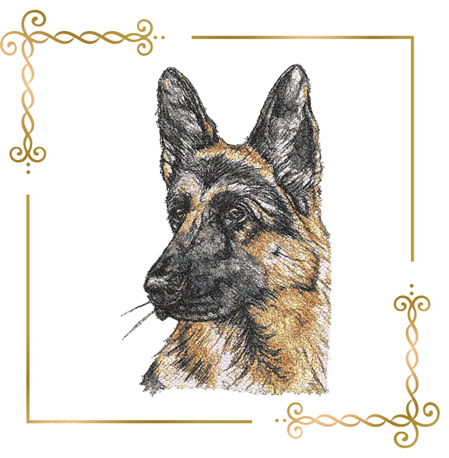 Animals East European Shepherd Sfumato Stitch digital machine embroidery design 