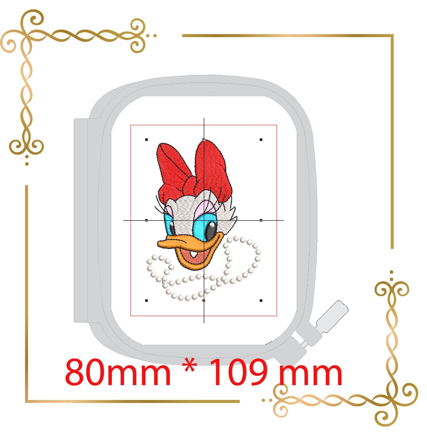 Cartoon Characters Daisy Duck Disney digital machine embroidery design