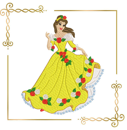 Princess Belle  Disney  the fairy tale princess Disney character,  magic, fairy tale, Embroidery  machine design  to the direct download