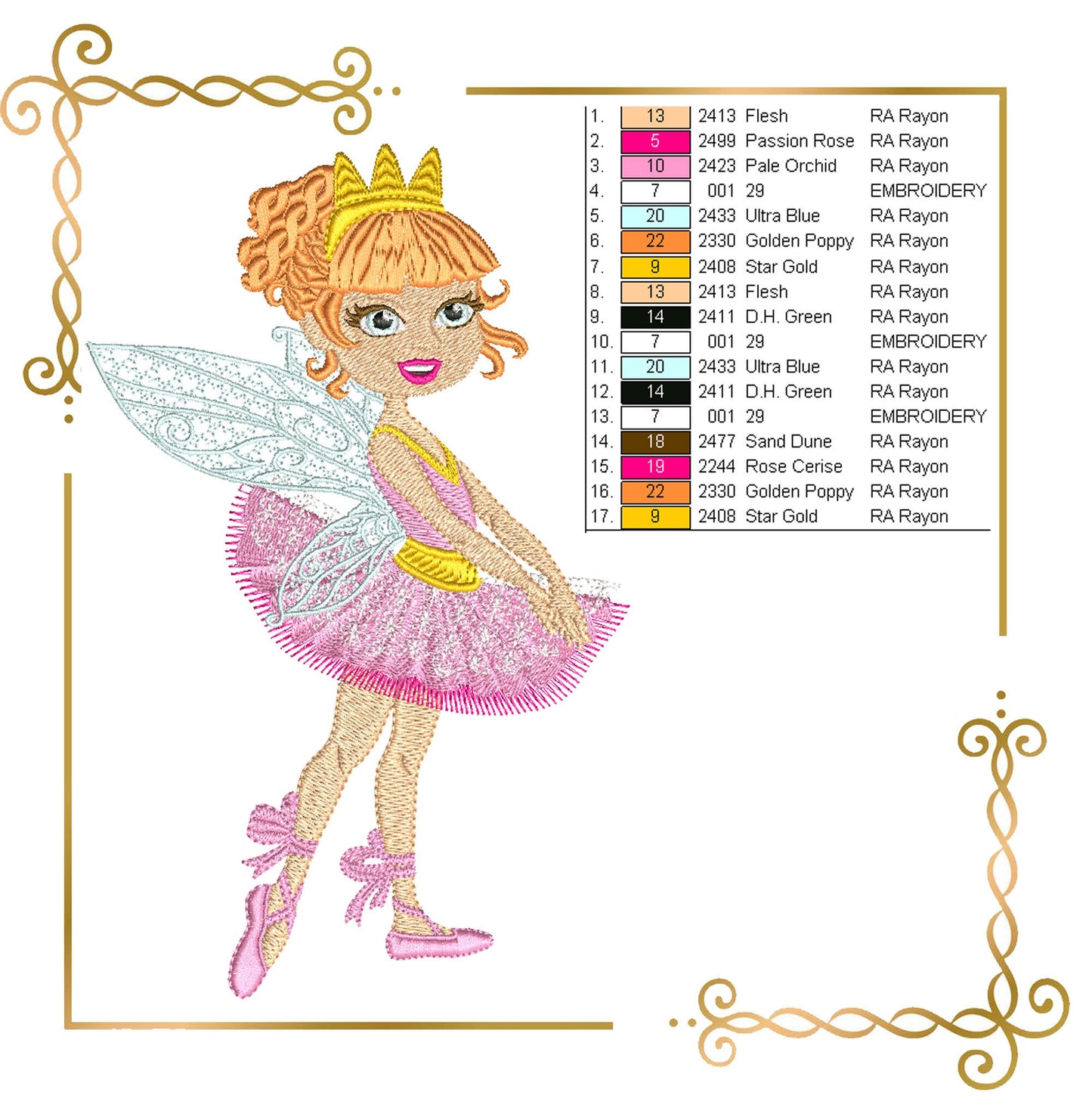 Prinzessinnen-Ballerina-Puppe Fabulous Fairy Design zum direkten Download.