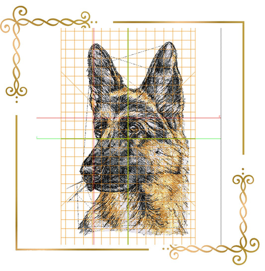 Animals East European Shepherd Sfumato Stitch digital machine embroidery design