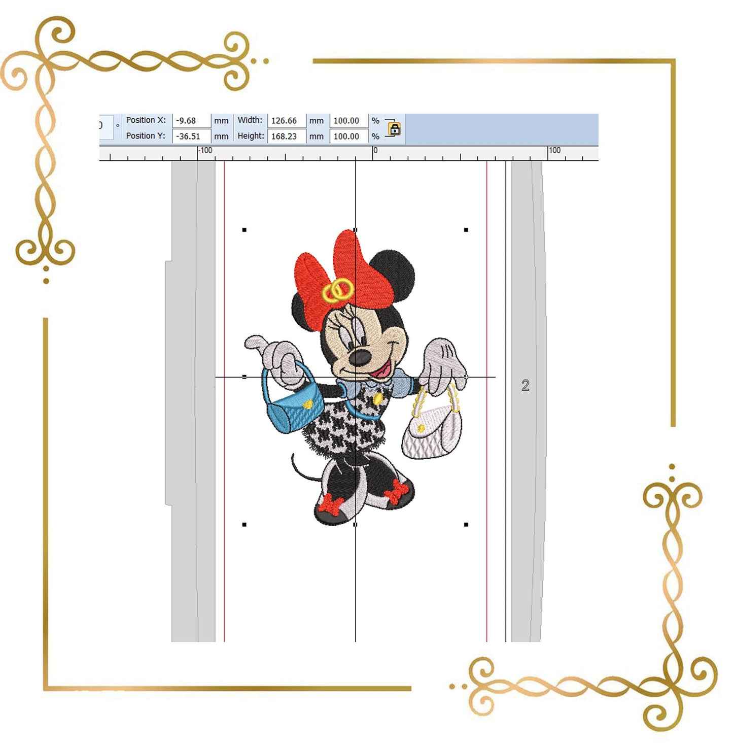 Mouse  Fashionista   Fantasy dressed parody embroidery design to the direct download.