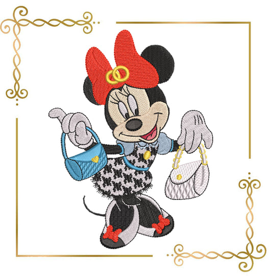 Mouse  Fashionista   Fantasy dressed parody embroidery design to the direct download.