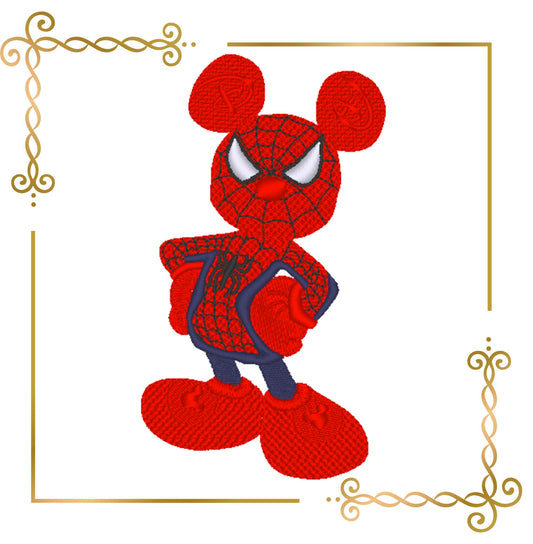 Maus-Spiderman-Parodie Fantasy 4 verschiedene Stickmuster-Optionen