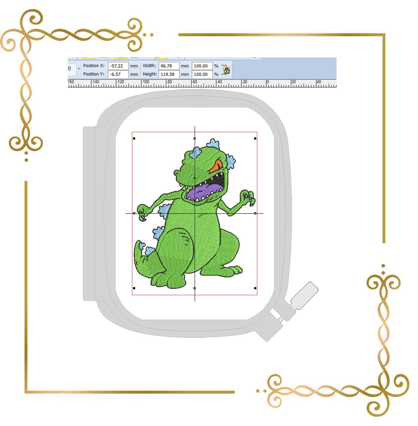 Reptar Wagon   embroidery design  to the direct download