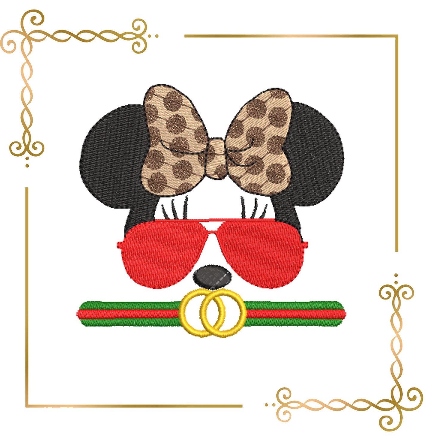 Mouse  with glasses 6 options embroidery design embroidery design