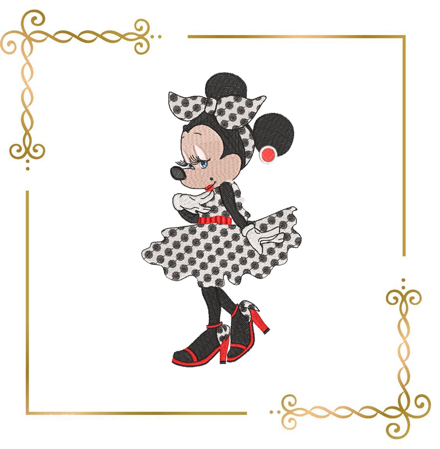 Mouse dressed like marilyn monroe Fantasy parody   embroidery design to the direct download.