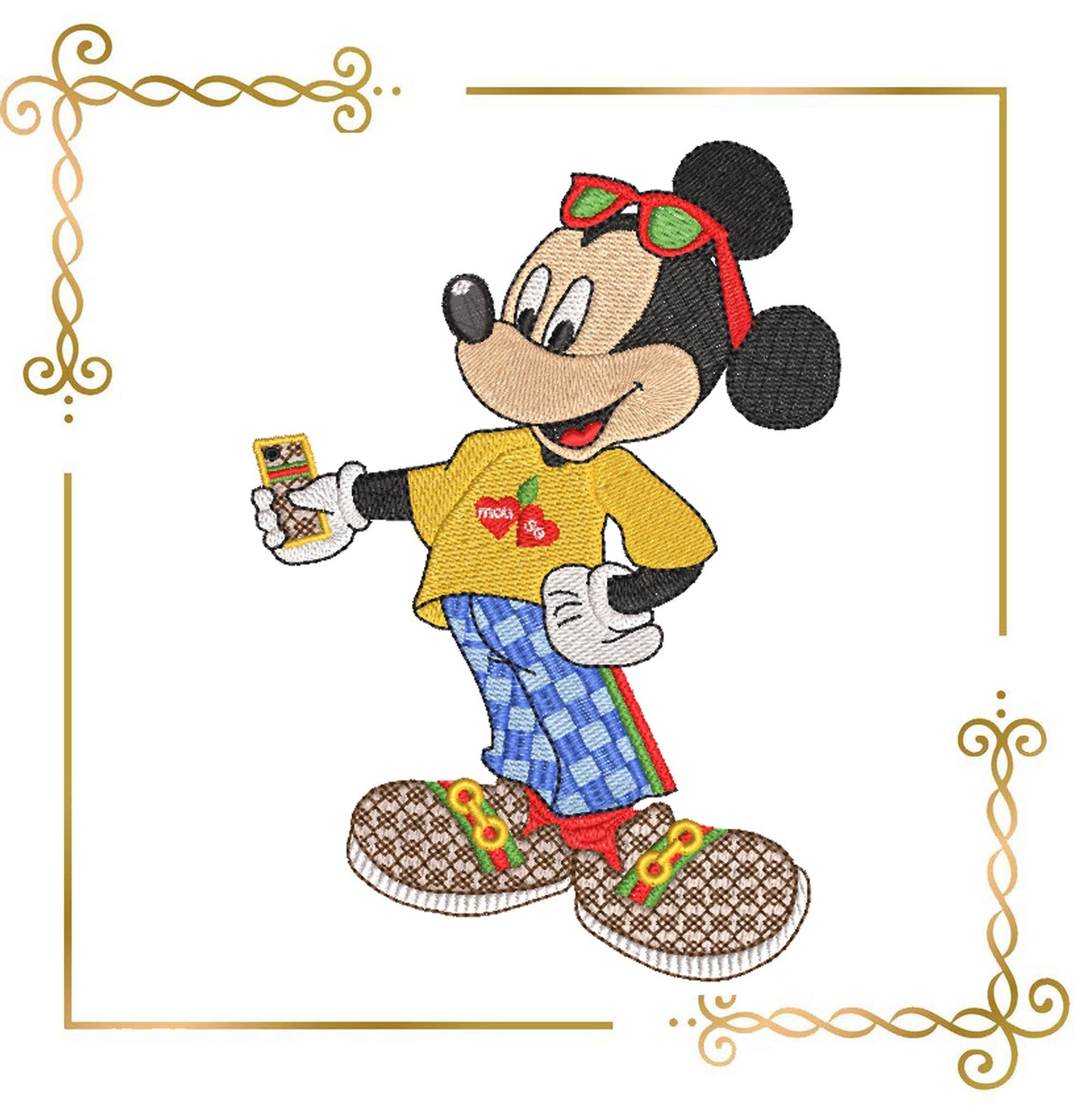 Mouse Fantasy parody  with  smartphone embroidery design to the direct download.