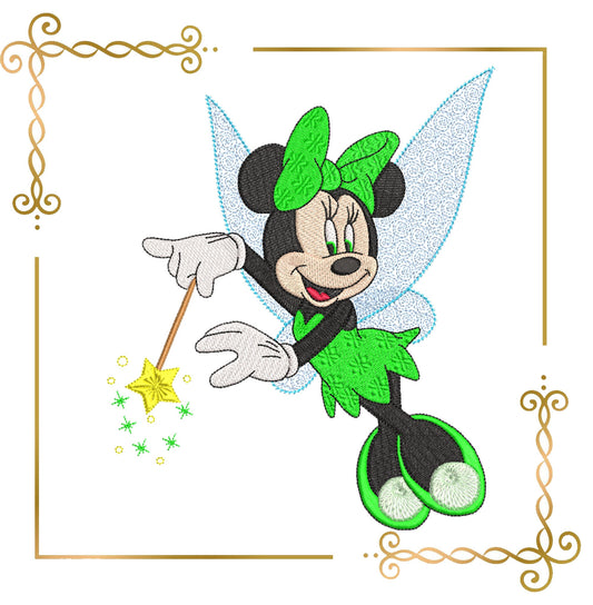 Mouse Fabulous Fairy Princess Fantasy  3 Sizes embroidery design to the direct download.