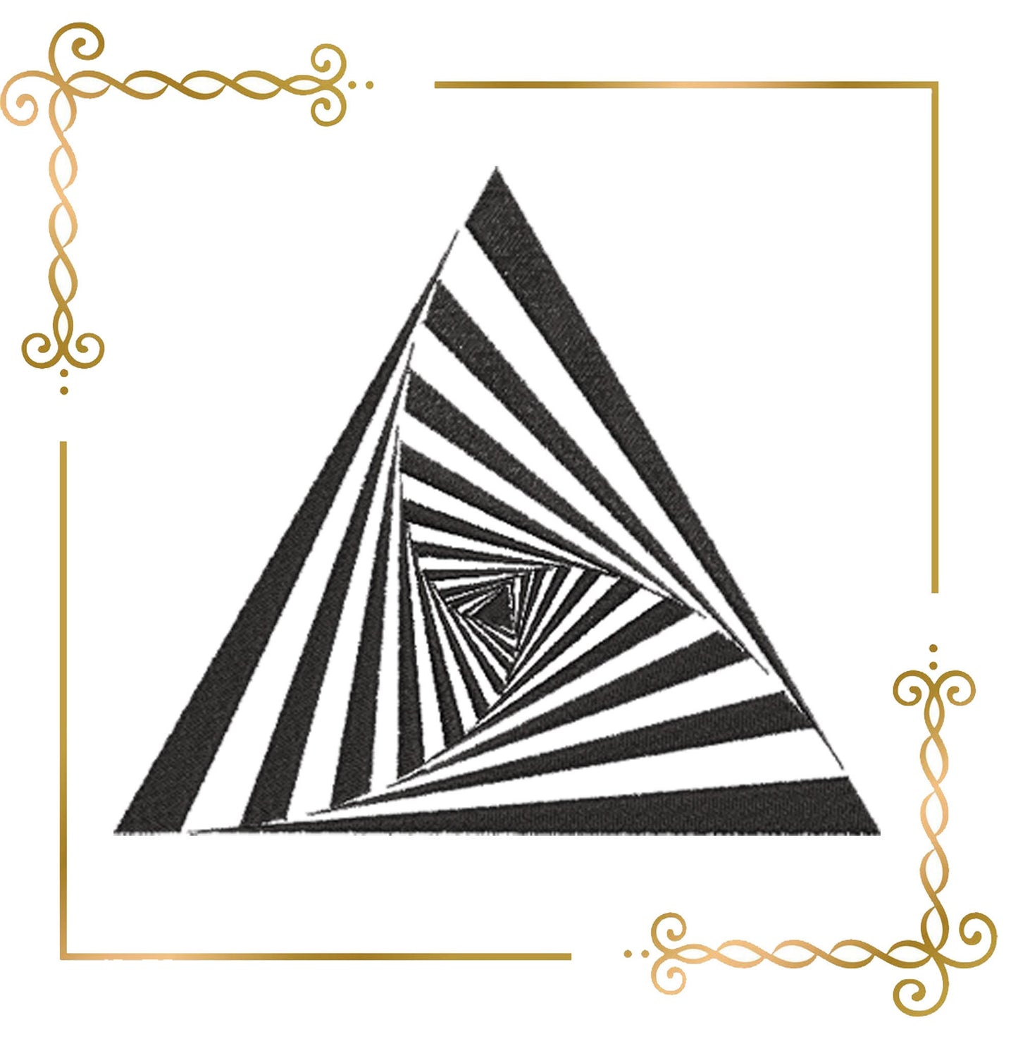 T-shirt Triangle embroidery design for  2 Sizes to the direct download.