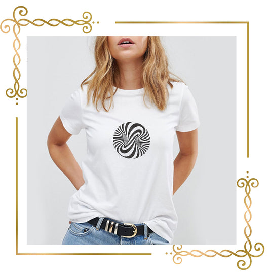 T-Shirt Dreidimensionales Figurenstickmuster für T-Shirt 2 Größen zum direkten Download.